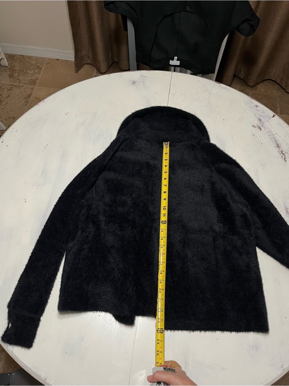 Bucket List Black Fuzzy Plush Soft Snap Front Coat Jacket Sz M - Picture 11 of 11